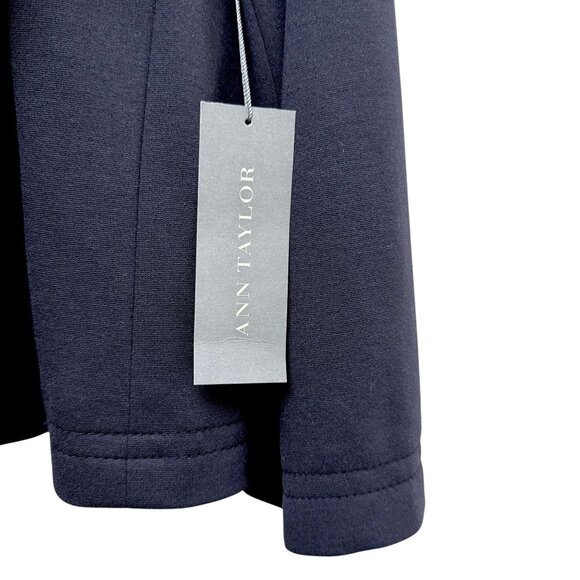 ANN TAYLOR Navy Blue Blazer 12 Petite Double Breasted Womens Crop Jacket NWT - Picture 7 of 10